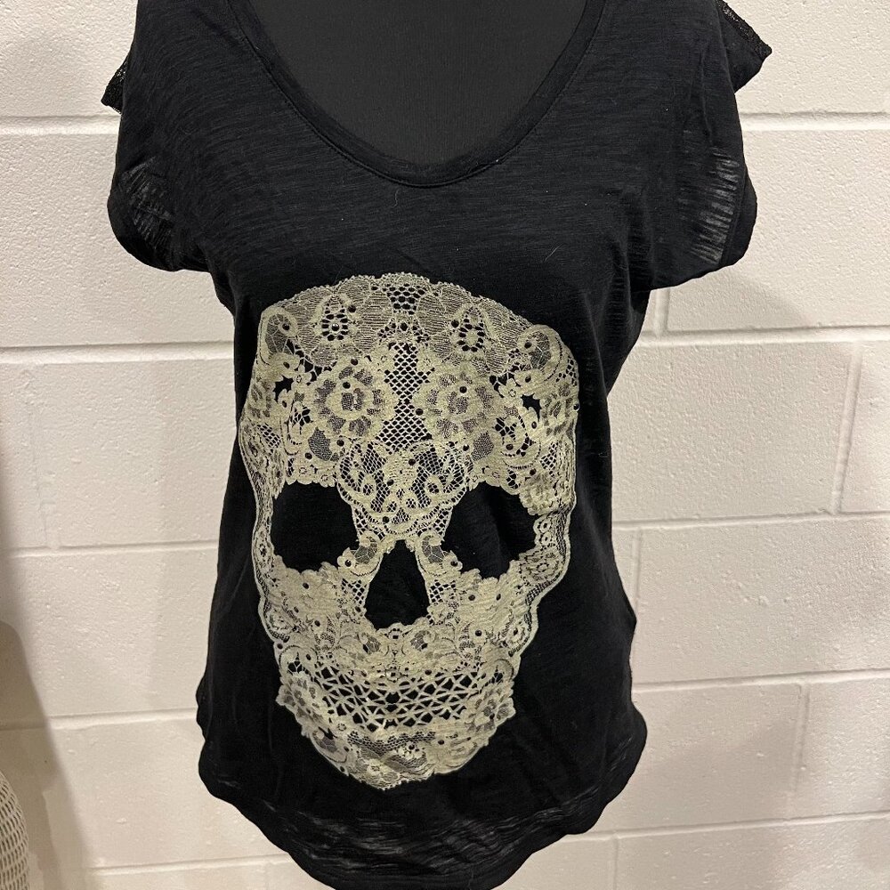 Express X-Small Sheer Sleeve Top – Elegant & Chic